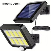Resim Moons Benn Güneş Enerjili LED Duvar Lambası - 100/160 LED'ler, Hareket Sensörlü 3 Aydınlatma Modu, Dayanıklı ABS & Cilalı Metal Kaplama, Dış Mekan Bahçe, Sokak, Veranda, Patio Dekoru için İdeal, Dekoratif Güneş Işıkları 