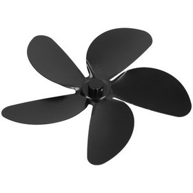 Resim Vkemall Alüminyum Çelik Odun Sobası Fanı Bladesi - Siyah 5 Yapraklı Isı Dağıtıcı Aksesuarı Isı Konduktörü, Yüksek Verimli 