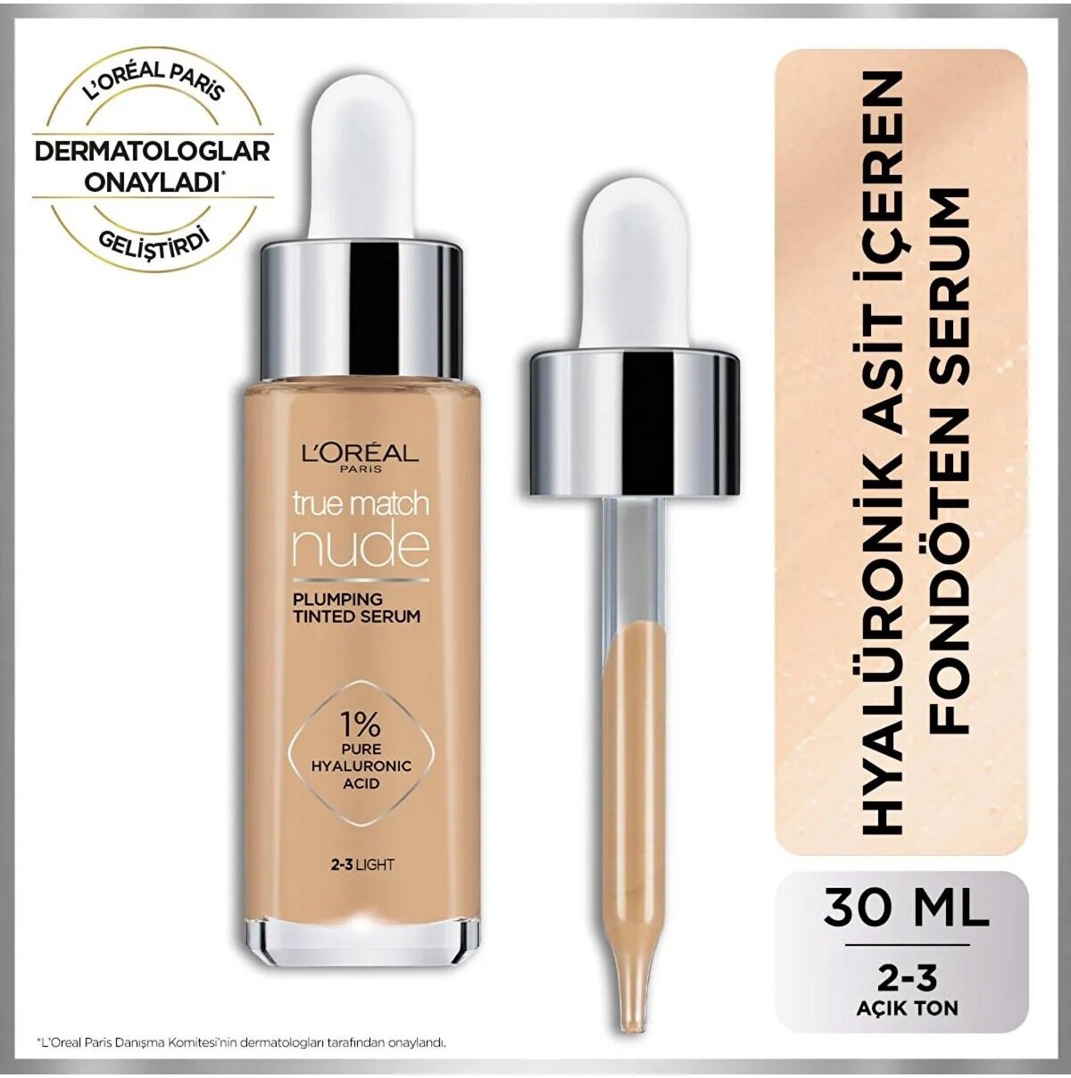 L'Oréal Paris L’Oréal Paris L'Oréal Paris True Match Nude Fondöten Serum 2-3 Light Fiyatı ve Özelliklerı - Badem