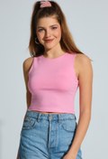 Resim MD trend Kadın Pembe Askılı Basic Crop Bluz 