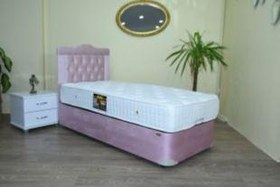 Resim Bengi Ticaret Tay Tüyü Tek Kişilik Pembe Baza + Başlık + Yatak 100 x 200 cm 