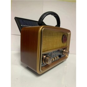 Resim Güneş Enerjili Bluetooth Radyo, Fm/am/sw, Usb, Sd, Aux, Renkli, Nostaljik Tasarım 