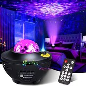 Resim Sge Teknoloji Bluetooth Hoparlörlü Müzikli Projektörlü Led Işık Yansıtmalı Çocuk Bebek Odası Gece Lambası 