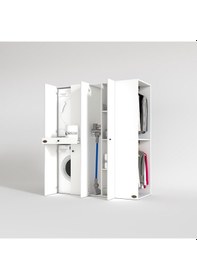 Resim Kenzlife Çamaşır-Kurutma Makinesi Dolabı Ve Giysi Dolabı Çekmeceli Eşari Sağ Byz 187 160 60 % 100 Full Mdf Çok Renkli 