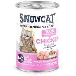 Resim Snow Cat Premium Parça Etli Tavuklu Yavru Kedi Konservesi 400 G 