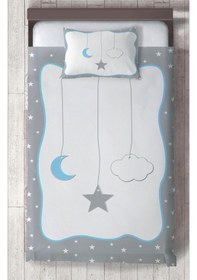 Resim Mekta Home Bebek Ve Çocuk Odası Yıldız Ve Ay Desenli Çerçeveli Yatak Örtüsü Renkli 