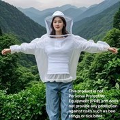 Resim 1 Adet Açık Beyaz Sivrisinek Ceketi - Unisex Nefes Alabilen Polyester Lif, Kapaklı, Kampçılık, Balık Tutma, Koşu ve Dağcılık/Açık Hava Sporları İçin Uygun 