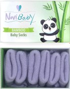Resim Novibaby 3'lü Bambu Yenidoğan Bebek Çorap I Purple I 0-6 Ay 