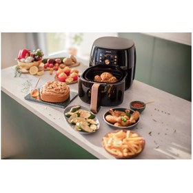 Resim Philips XXL 7,3LT Hacim 7 kat daha hızlı hava akışıyla* orijinal 2225W Airfryer yağsız Fritöz ROSE 