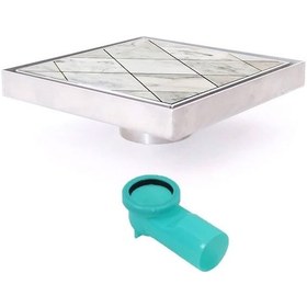 Resim Sukar Çelik Seramik Uyumlu Ankastre Yer Süzgeci 10x10 cm 