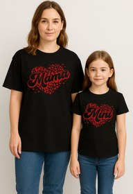 Resim SVART WEAR MAMA MINI Anne Kız Kombin Tişört Takımı T-Shirt Twin Anne Kız Çocuk Oversize MAMA MINI (TEKLİ FİYAT) 