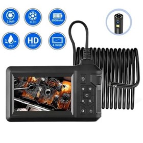 Resim SepetBudur Vtn-009 Ekranlı Çift Kameralı 20 Metre Sert Kablo Yılan Endoskop Kamera 8 Mm 4.3 Inc 