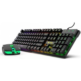 Resim Inca Rainbow Efect Mekanik Hisli Gaming Oyuncu Klavye ve Mouse Seti 