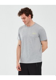 Resim Skechers Graphic T-Shirt M Short Sleeve Erkek Gri Melanj Tshirt S241054-036 
