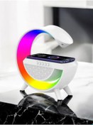 Resim Genel Markalar Kablosuz Şarj İstasyonu Bluetooth Hoparlörlü Ve Radyolu RGB Led Işıklı Masa Ve Gece Lambası BT-2301 