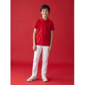 Resim LC Waikiki Lcw Kids Beyaz Slim Fit Erkek Çocuk Pantolon 