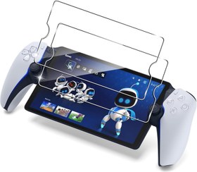 Resim FDHYFGDY Sony PS5 Playstation Portal için sert camdan ekran koruyucu folyo, 2 adet, sertlik derecesi 9H, çizilmez, kabarcıksız, parmak izi bırakmaz, HD koruma 