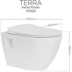 Resim Creavit Terra Duroplast Yavaş Kapanan Klozet Kapaklı Beyaz Set 
