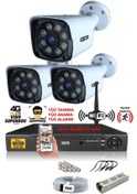 Resim Ids 3 Kameralı 5mp Sony Lensli 1080p Fullhd Gece Renkli Full Kamera Seti Su Geçirmez Cepten İzle Ds 2034hd Wl Set3 Nohdd 