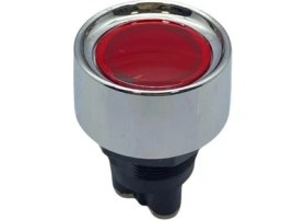 Resim ENG 12V Buton 50 A (Vidalı) Krom Çerçeveli (22 Mm) Kırmızı Işıklı 