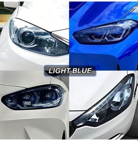 Resim Chuangyinshop Light Blue 30x300cm 11.81x118.11ınch Su Geçirmez Çizilmeye Dayanıklı Kendinden Yapışkanlı Pvc Far Filmi 