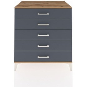 Resim Kronos Şifonyer 5 Çekmeceli 88x59x96 Çam-antrasit Çam 