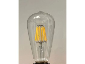 Resim Mikasso 6 Watt E27 Duylu Şeffaf Camlı 3000 Kelvin Günışığı LED Rustik Ampul 