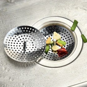 Resim Paslanmaz Çelik Mutfak Lavabo Süzgeci - Dayanıklı Drenaj Filtresi & Saç Tutucu, Banyo ve Küvet Atık Tuzakları için Kolay Temizlenebilir Tıpa 