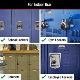 Resim Karokstore 1500T Soyunma Kilidi Kombinasyon Asma Kilit, 2'li Paket, Siyah 