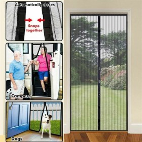 Resim Acenter Pratik Manyetik Mıknatıslı Siyah Kapı Sinekliği Tülü 90 x 210 cm 