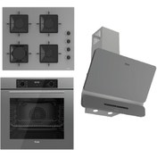 Resim Ferre FLOWART-SILENTART Serisi Gri Set (SS208 + QBL63CPR +D082-SA ) - Emaye Izgara 