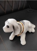 Resim SS Oto Başı Sallanan Nostaljik Köpek Oto Aksesuar(Beyaz-Gri) 