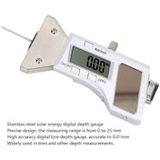 Resim Xindoker Stainless Steel Güneş Enerjili Dijital Lastik Derinlik Ölçer 0-25mm 0.01mm Hassasiyetli 