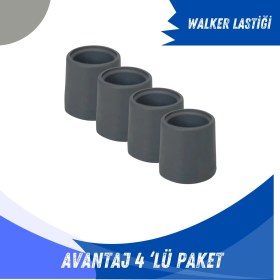 Resim A Plus Sağlık Walker Yürüteç Lastiği Yumuşak Kaymaz Taban Yüksek Kalite 4'lü Avantaj Paket Gri 
