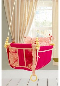 Resim Bundera Wag Swing Pembe Çocuk Ahşap Salıncak Bebek Hamak 