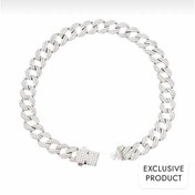 Resim RICH 925k SILVER DIAMOND CUBA BRACELET 8mm (925K REAL SILVER) 