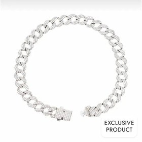 Resim RICH 925k SILVER DIAMOND CUBA BRACELET 8mm (925K REAL SILVER) 