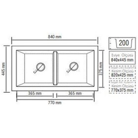 Resim Real Real Stone P019 Nemrut Granit Eviye Siyah Tezgah Altı - Üstü 97 x 52 CM Ik 