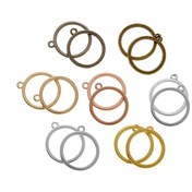 Resim 30 adet Alaşım Çerçeve UV Damlama Yapıştırıcı Modeli ile Boş Çerçeve Yuvarlak Taban Braket Kolye Aksesuarları DIY Takı Yapımı için Uygun 