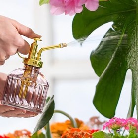 Resim Perotti 15733 2'li Mor Vintage Cam Bitki Sulama Şişesi Oda Kokusu Dağıtıcı Cam Dağıtıcı Sprey 250ml 