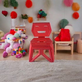 Resim Katlanabilir Çocuk Sandalyesi - Pembe 