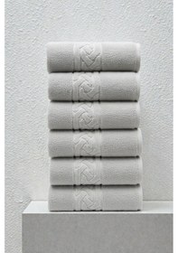 Resim 6'lı Rita Gri El Havlusu - 50x90 Cm, 240gr, %100 Pamuk, Spa Ve Otel Havlusu, Günlük Kullanıma Uygun Gri 