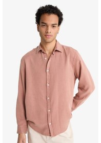 Resim Defacto Regular Fit Twill Uzun Kollu Gömlek G0406ax25aubr496 Bordo 