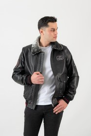 Resim Dericlass Drake Pilot Model Erkek Hakiki Deri Ceket 