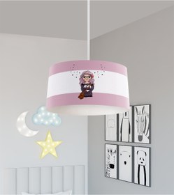 Resim BAMBAŞKA MODA BEBEK VE ÇOCUK ODASI Çantalı Kız Desenli Avize 