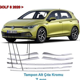 Resim Vw Golf 8 Ön Tampon Alt Çıta Nikelajı 2020 Sonrası 7 Prç P.Çelik N11.2604 