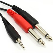 Resim 3.5 Mm Stereo To 2X6.3 Mm Mono Kablo 3 Metre 
