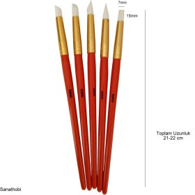 Resim Sanathobi Silikon fırça seti, hobi, çömlekçilik, heykeltraş, kabartma, büyük boy 5 Adet 