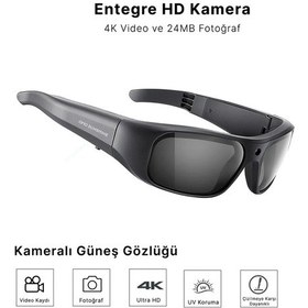Resim 628 4k Ultra Hd Kameralı Akıllı Güneş Gözlüğü - 128gb Hafıza, Tr90 Esnek Çerçeve, Uv Korumalı 