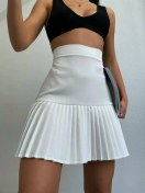 Resim Blackfashion Pileli Kırışık Mini Etek Tennis Etek 144524753 Beyaz 